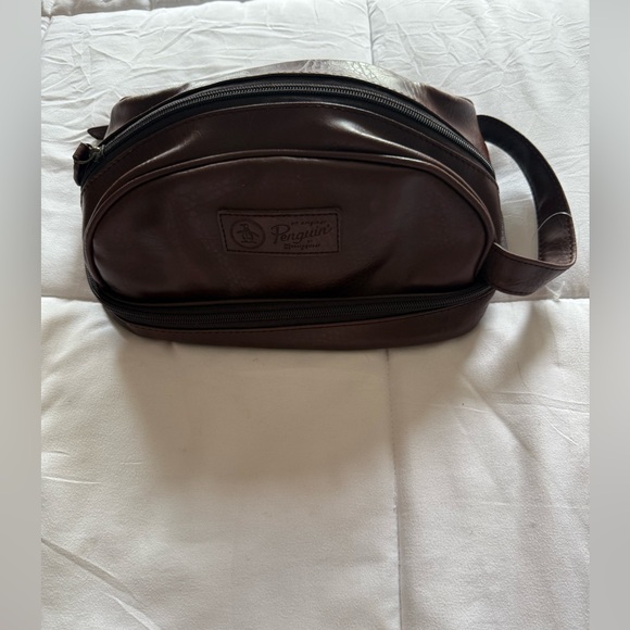 Original Penguin Brown Leather Men's Bag - Picture 1 of 9
